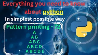 Pattern printing 72 (Alphabets - 8) | pattern printing in python tutorial | python full course