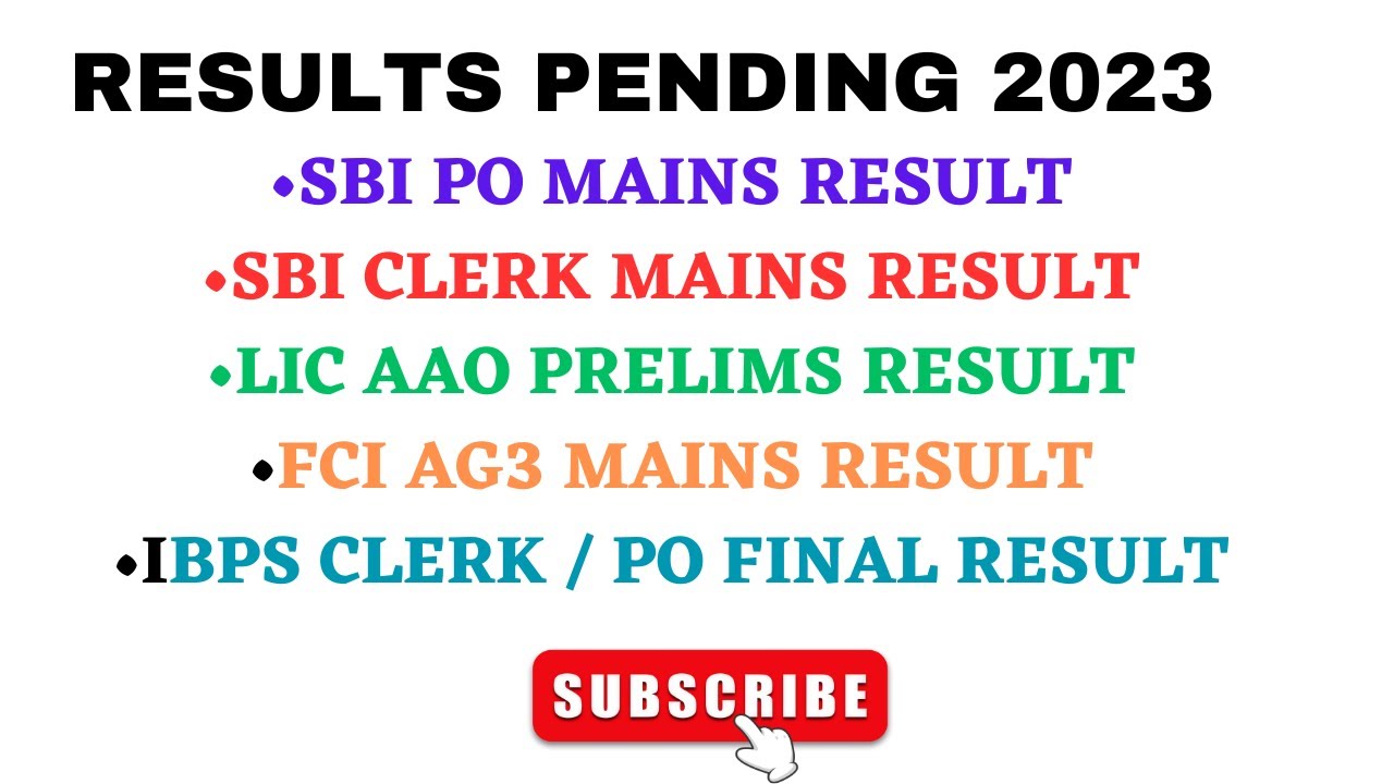 SBI Clerk Mains Result 2023|Sbi Po Mains Result |lic Aao Pre Result ...