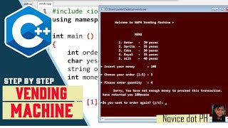 Step by Step to make Vending Machine program in C++