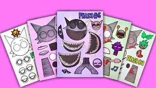 [PaperDIY] Phase 1 vs Phase 2 vs Phase 3 vs Phase 4 vs Phase 5 - Sprunki Sticker Book - WENDA HORROR