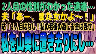 感動スカッと物語 #21 2人目の性別がわかった途端…　夫「あー、また女かよ～！」姑「３人目はなし！私の老後のためにお金は取っておいて」と→私を山奥に置き去りにし・・・