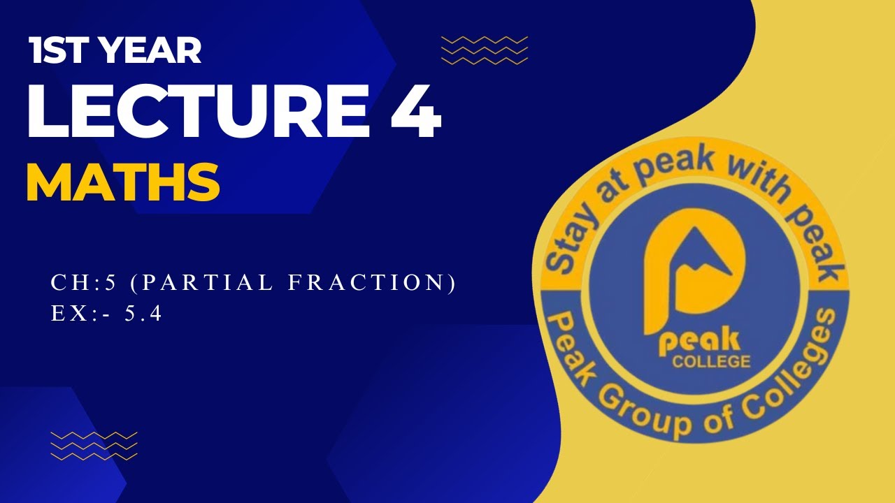 1st Year Lecture 4 Math Youtube