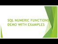SQL Server Numeric Functions Demo with Output | SQL Tutorial for Beginners