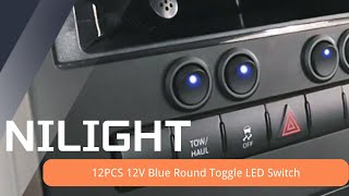 🔵🔌 Nilight 12V Round LED Toggle Switch Review | Simple ON/OFF Control for Cars & Trucks