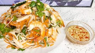 Cách Làm Gỏi Ngó Sen Tôm Thịt _ Lotus Root Salad | Swans Family Canada
