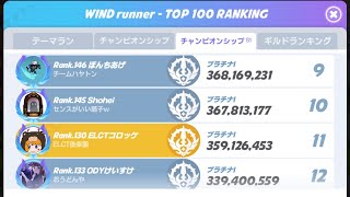 【ウィンドランナーRe】自称ランカー勢が1〜8ステージまで走るとこうなりました。