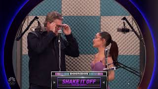 Ariana Grande plays Slay It, Don’t Spray It on That’s My Jam with fellow Coaches