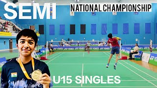 TANVI PATRI V/S SHAINA SEMI | U15 SINGLES NATIONAL CHAMPIONSHIP TN