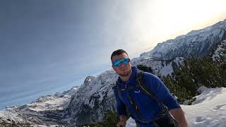 Winter-Tour auf dem Schattenberg -grad bei Oberstdorf im Allgäu, Dezember mit Schneeschuhen