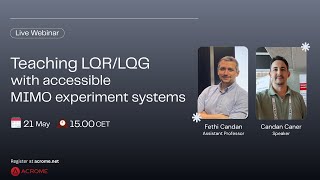 Teaching LQR / LQG with Accessible MIMO Systems
