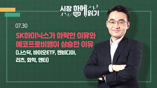 [시장함께읽기] 7월 30일, SK하이닉스가 하락한 이유와 에코프로비엠이 상승한 이유(나스닥, 바이오ETF, 엔비디아, 리츠, 화학, 엔터)