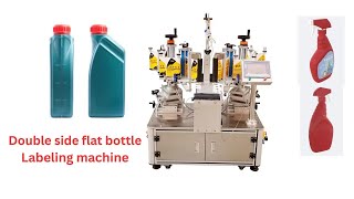 Dual sided flat bottle labeling machine