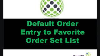 Order Set Favorites