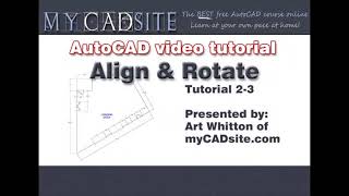 AutoCAD Tutorial Lesson 2-3 Align and Rotate (Complete Beginners Course)