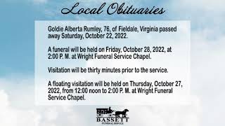 Obits For October 27 2022