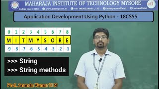 String in Python | Vth Sem | CSE | 18CS55 PYTHON | Module 2 | Session 05