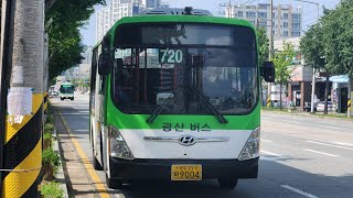 광주 광산버스 마을720번 하차벨 \u0026 송정공원역 하차영상 (2023.07.27)