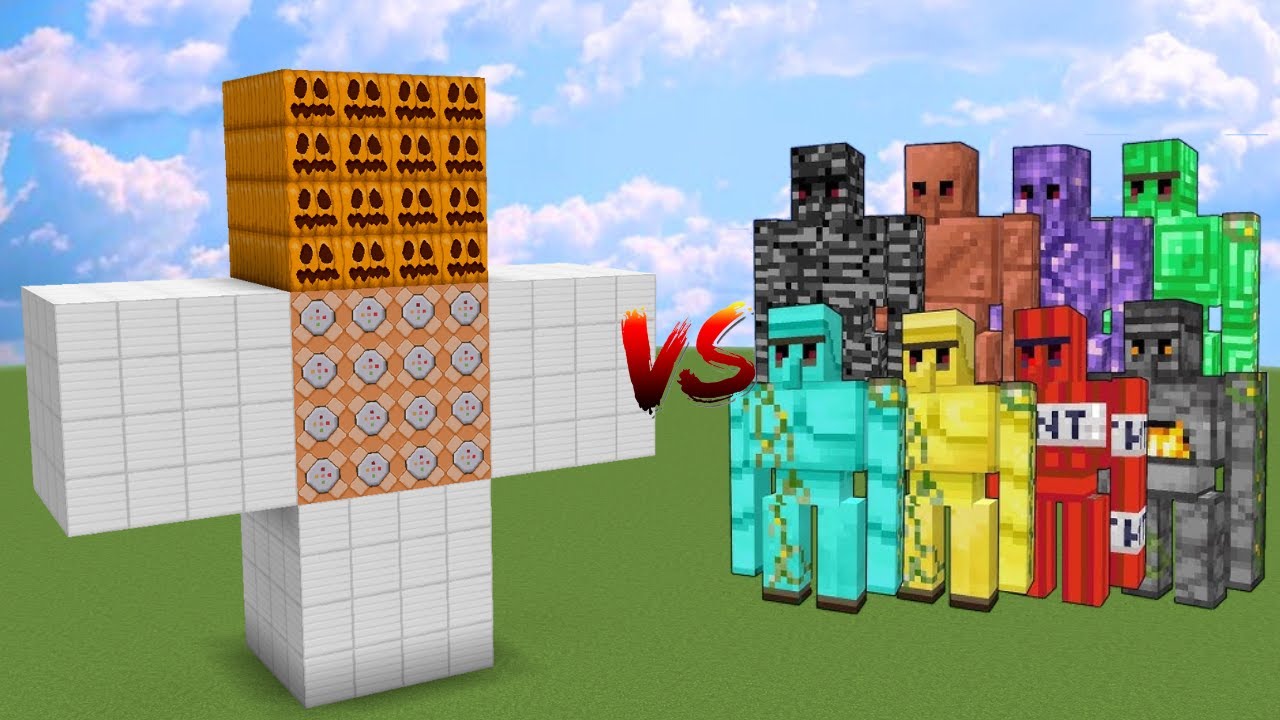 Op Iron Golem Vs All Golems Minecraft Mob Battle Youtube