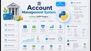 🏦🔥 Account Management System Using Python | Complete Python Project Tutorial | OOP concepts