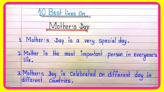 10 lines on mother's day in english || mothers day 10 lines || 10 lines speech on mother's day