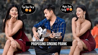 Proposing Prank On Sana😍| Singing Love Songs Mashup & Picking Up Girl | Epic Reactions😱 | Jhopdi K