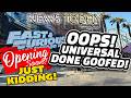 Incorrect Opening Date for Fast & Furious Coaster, Universal Kids Annual Passes Sell Out