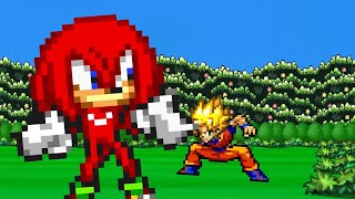 Knuckles vs Goku - Sprite Animation Battle [SONIC THE HEDGEHOG VS DRAGON BALL SU