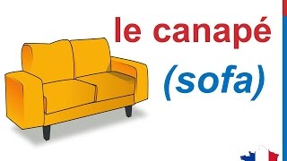 French Lesson 87 - Things in the Living Room Furniture Le salon salle de séjour La sala de estar