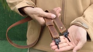 TOURBON Genuine Leather Rifle Sling Shotgun Strap