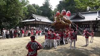 令和元年　太子町だんじり祭　山田の夏祭り　科長神社宮入　1番西町　令和元年（2019年）7月28日