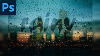How To Easily Create Rainy Text Effect In Photoshop | Photoshop Tutorial