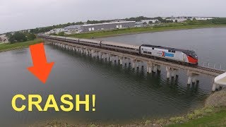 Drone over Amtrak 156 Crashes into Tree!