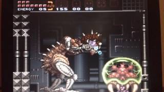 ｓｆｃ　スーパーメトロイド　ラスボスをノーマルミサイルでとどめを刺す　　super metroid