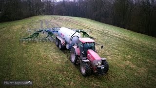 Gärsubstrat ausbringen ► MC CORMICK XTX185 mit STREU-MIX 16500L + VOGELSANG SWING UP 15m