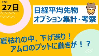 【海外ファンド取引手口　集計・考察】　7月27日　夏枯れの中、日経平均は下げ渋り！アムロのプットオプションに動きが！？