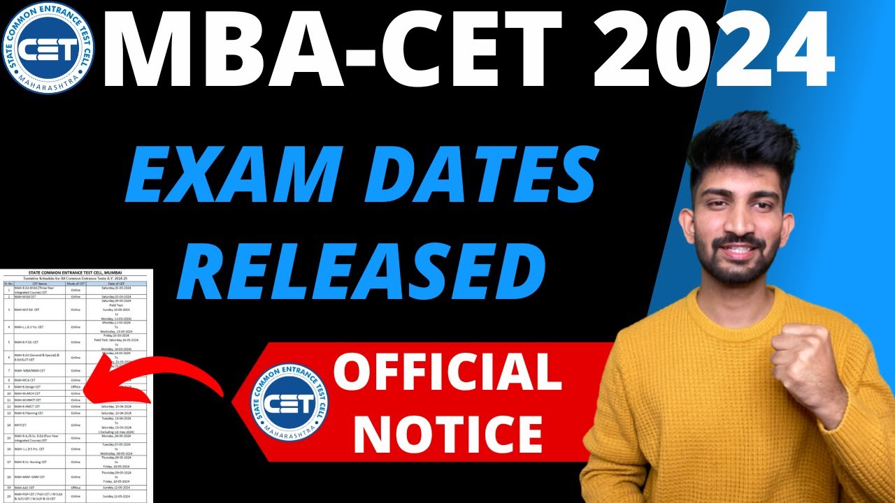 MBA CET 2024 Exam Date Released | MBA-CET Exam Dates 2024 Released ...