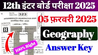 Geography 05 फरवरी 2025 Answer Key 100% Solution