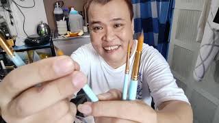 Nylon artist brush set 12pcs from shopee, ang ganda at sulit ang presyo