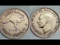 australia 1946 half penny coin value review george vi