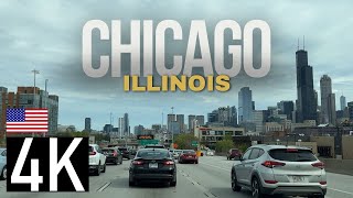 Road Tour into Chicago, IL on I-94 in 4K - Chicago Skyline
