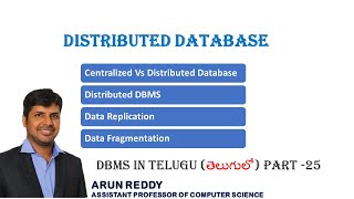 DBMS IN TELUGU PART 25 - DISTRIBUTED DATABASE IN TELUGU | DATA FRAGMENTATION | DATA REPLICATION |