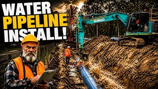 How to INSTALL water main PIPELINE - Excavation & Trenching