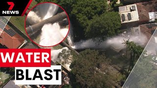 Water pipe bursts in Como causing chaos and destruction | 7NEWS