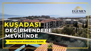 KUŞADASI DEĞİRMENDERE MEVKİİNDE MUHTEŞEM MANZARALI DAİRE