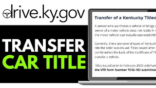 How to Transfer a Car Title in Kentucky 2026 (Complete Process)