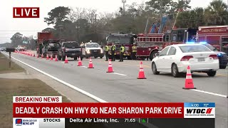 Two injured, one dead after fatal crash shut down traffic on Highway 80