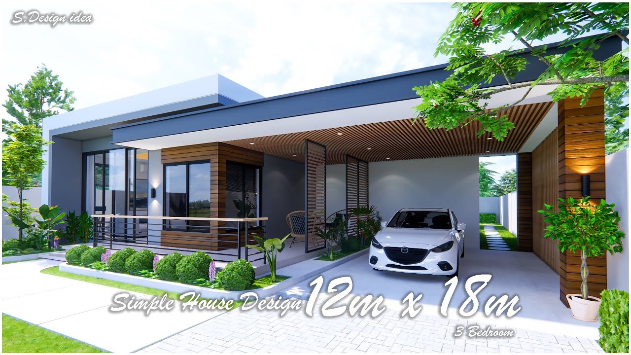 Simple House House Design Idea 12m X 18m 216sqm 3bedroom Youtube