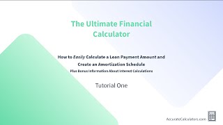 A Payment Schedule and the Ultimate Financial Calculator
