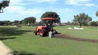 Verticutting fairways in South Florida