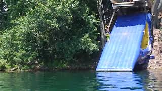 4 year old Bravely Jumps but Doesn't Let Go of Rope Swing / Brownstone Park